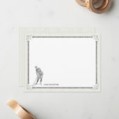 Vintage Golf Personalisiert Flat Mitteilungskarten (Vorderseite/Rückseite Beispiel)