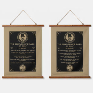 Vintage Golf Regeln Wand Wandteppich Mit Holzrahmen