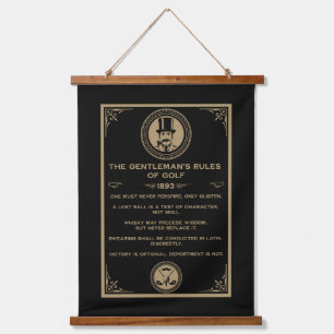 Vintage Golf Regeln Wand Wandteppich Mit Holzrahmen