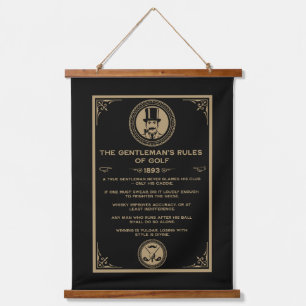 Vintage Golf Regeln Wand Wandteppich Mit Holzrahmen