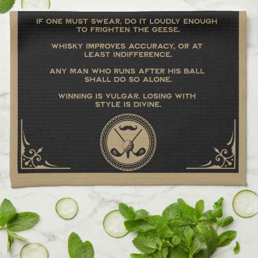 Vintage Golf Rules Wall Geschirrtuch (Gefaltet)