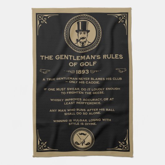 Vintage Golf Rules Wall Geschirrtuch (Vertikal)