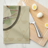 Vintage Golf spielende Dame Art (zwei) Geschirrtuch (Viertel Falte)