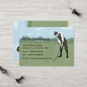 Vintage-Golf-Spieler-Kontaktkarten Telefonnummerkarte