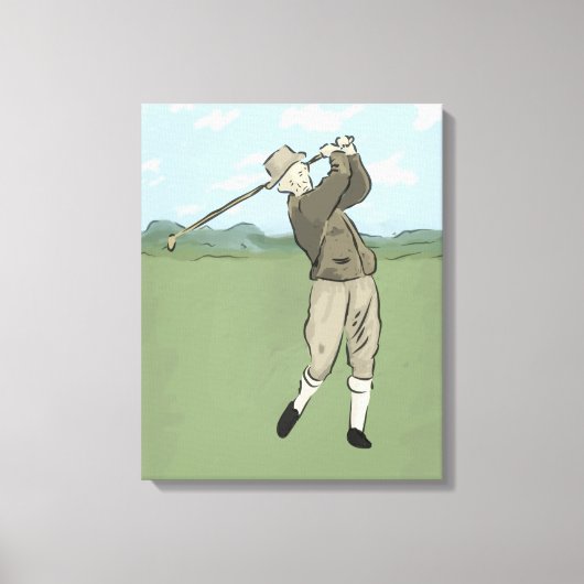 Vintage Golfart Leinwanddruck (Vorderseite)