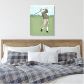 Vintage Golfart Leinwanddruck (Insitu (Schlafzimmer))