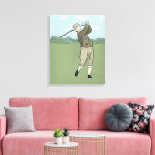 Vintage Golfart Leinwanddruck (Insitu (Wohnzimmer))
