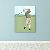 Vintage Golfart Leinwanddruck (Insitu (Holzboden))