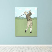 Vintage Golfart Leinwanddruck (Insitu (Holzboden))