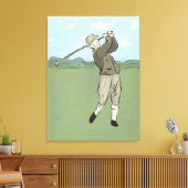 Vintage Golfart Leinwanddruck (Insitu (Wohnzimmer))