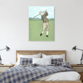 Vintage Golfart Leinwanddruck (Insitu (Schlafzimmer))