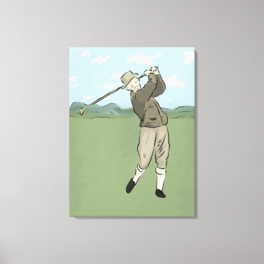 Vintage Golfart Leinwanddruck (Vorderseite)