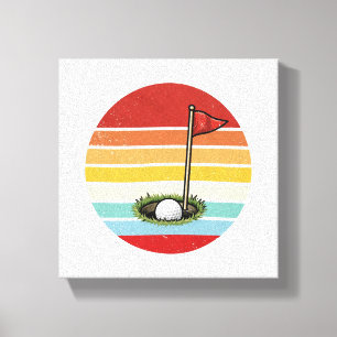 Vintage-Golfball-Loch Leinwanddruck