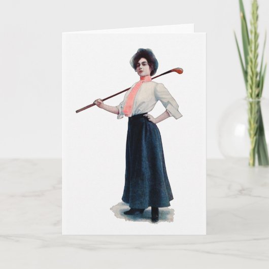 Vintage Golfer-Aquarellkarte Feiertagskarte (Vorderseite)