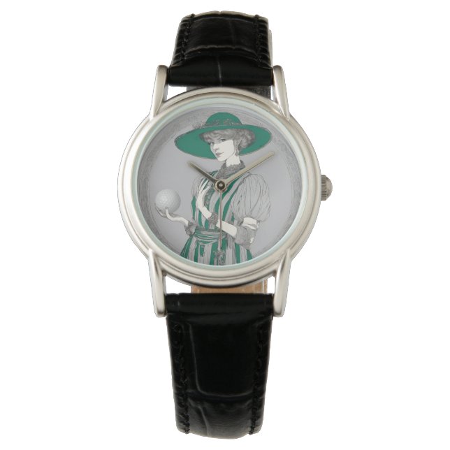 Vintage Golfer-Armbanduhr Armbanduhr (Vorderseite)