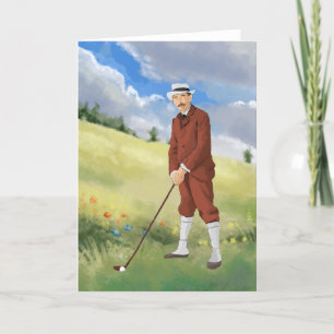 Vintage-Golfer im Dickicht Karte