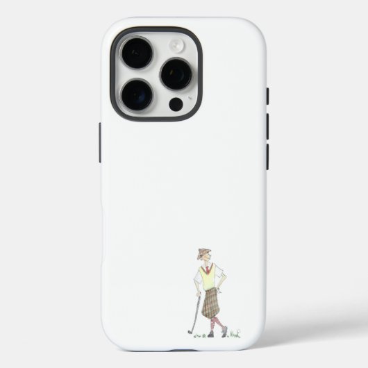 Vintage Golfer iPhone 16 Pro Case (Rückseite)
