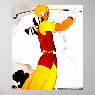 Vintage Golfer-Printwerbung Poster