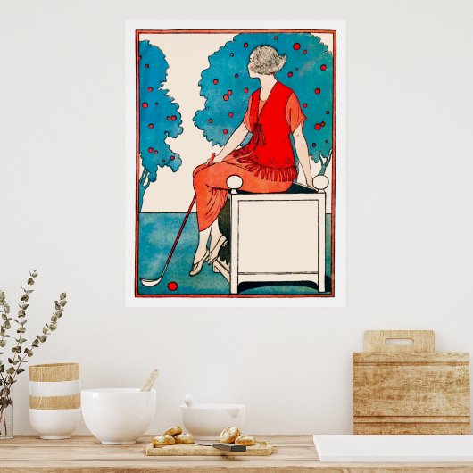 Vintage Golfer-Printwerbung Poster (Küche)