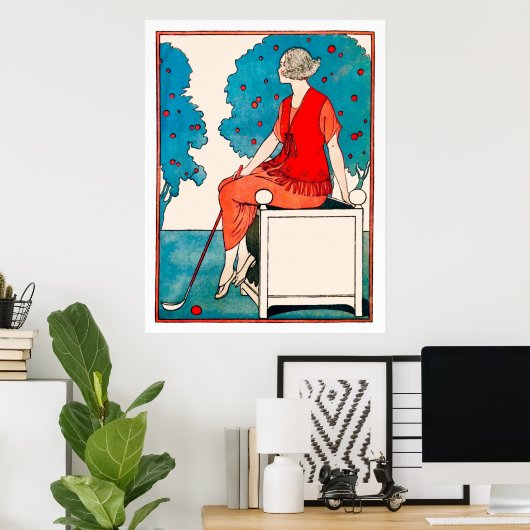 Vintage Golfer-Printwerbung Poster (Heimbüro)