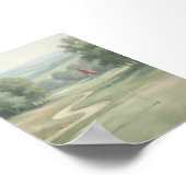 Vintage-Golfgrün mit Flaggen-Wandkunst Poster (Ecke)