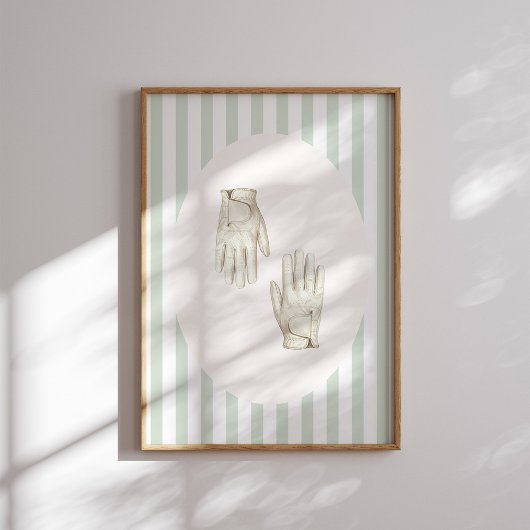 Vintage-Golfhandschuhe-Wandkunst Poster
