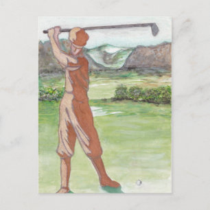 Vintage Golfkarte Postkarte