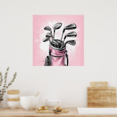 Vintage Golfklubs Art Print Poster (Küche)