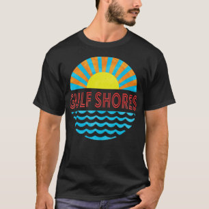 Vintage Golfküsten Strand Sonne und Wellen T-Shirt