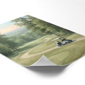 Vintage-Golfplatz-Wandkunst mit Cart Poster (Ecke)