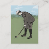 Vintage Golfspieler-Kontaktkarten Telefonnummerkarte (Rückseite)