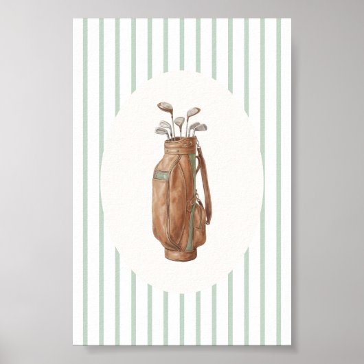 Vintage-Golftasche-Wandkunst Poster (Vorne)