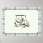 Vintage-Golfwagen-Wandkunst Poster (Vorne)