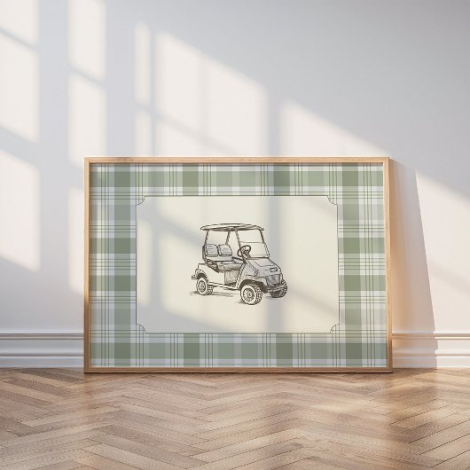 Vintage-Golfwagen-Wandkunst Poster