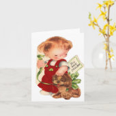 Vintage Good Little Boy Weihnachtskarte Karte (Gelbe Blume)