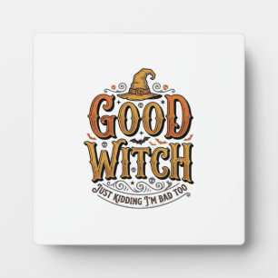 Vintage Good Witch Halloween-Schriftzug Design_1 Fotoplatte