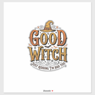Vintage Good Witch Halloween-Typografie-Design_1 Aufkleber