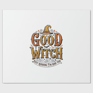 Vintage Good Witch Halloween-Typografie-Design_1 Geschenkpapier