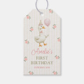 Vintage Goose First Birthday Geschenkanhänger (Vorderseite)