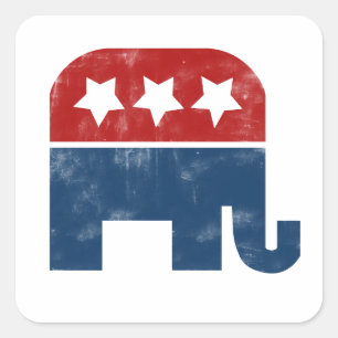 Vintage GOP-Logo Quadratischer Aufkleber