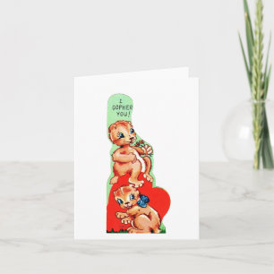 Vintage-Gophers Valentinstagskarte Karte
