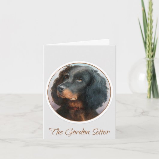 Vintage Gordon Setter Dankeskarte (Vorderseite)