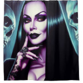 Vintage-Goth-Frau Duschvorhang (Vorderseite)
