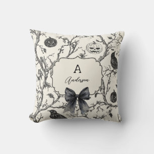 Vintage-Goth-Halloween-Familienname & Monogramm Kissen