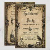 Vintage Goth Halloween seltsame, individuelle Einl Einladung (Vorne/Hinten)