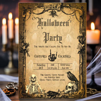 Vintage Goth Halloween seltsame, individuelle Einl Einladung