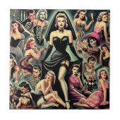 Vintage-Goth-Pin-Ups Fliese (Vorderseite)