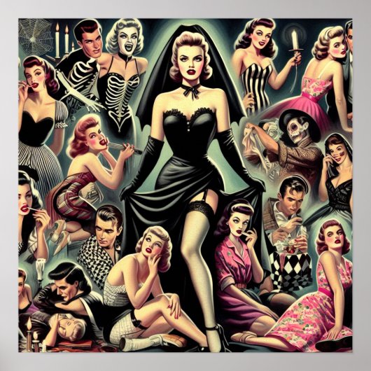 Vintage-Goth-Pin-Ups Poster (Vorne)