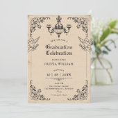 Vintage gothic arch angels graduation einladung (Stehend Vorderseite)