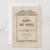 Vintage gothic arch baby shower einladung (Vorderseite)